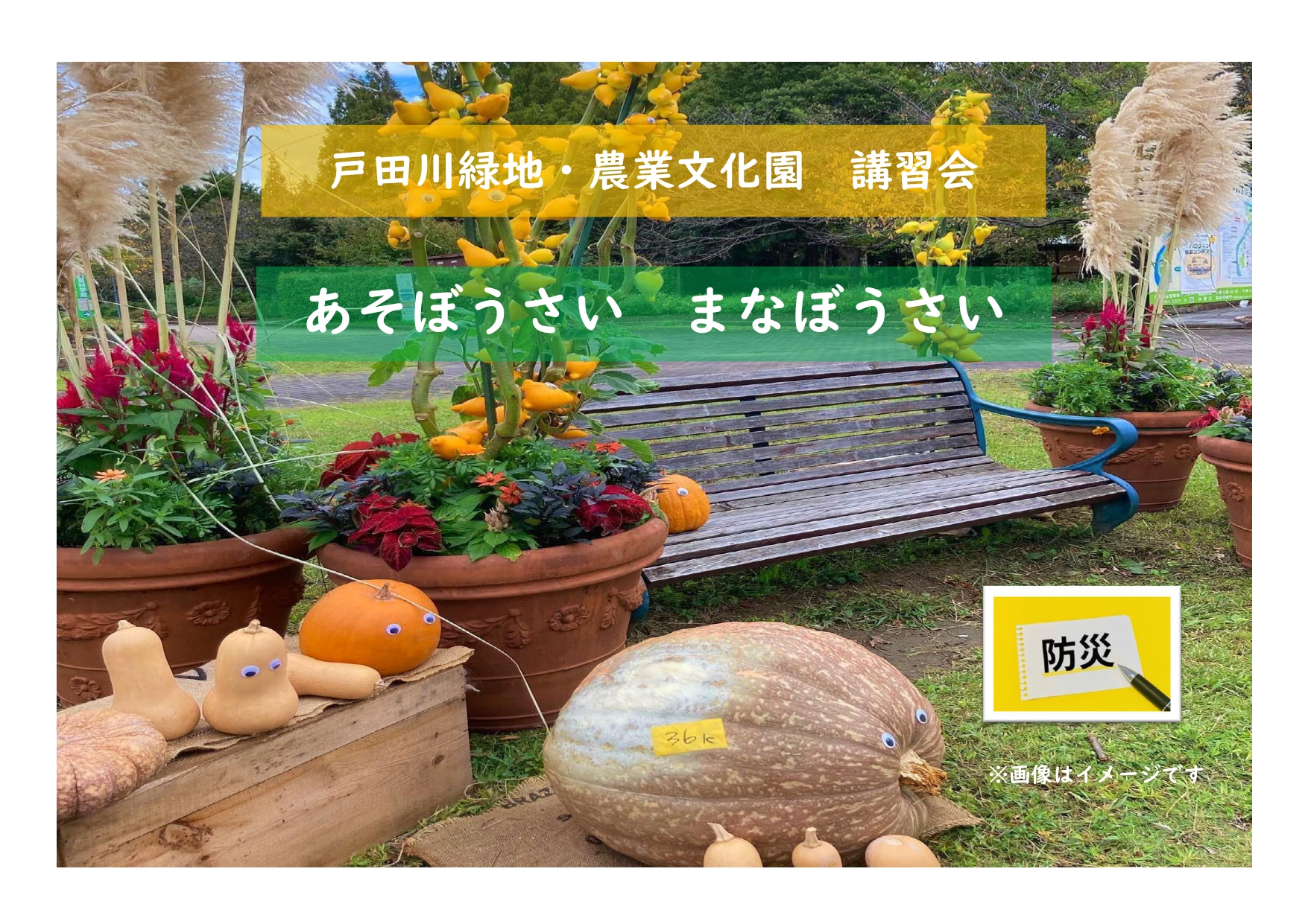 農業文化園・戸田川緑地講習会　「あそぼうさいまなぼうさい」