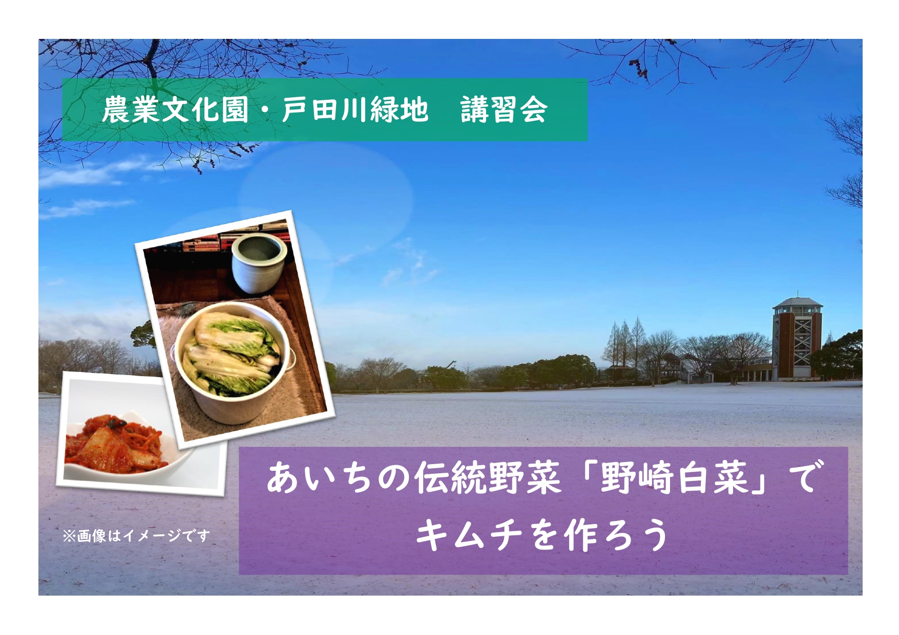 農業文化園・戸田川緑地　講習会「あいちの伝統野菜「野崎白菜」でキムチを作ろう」